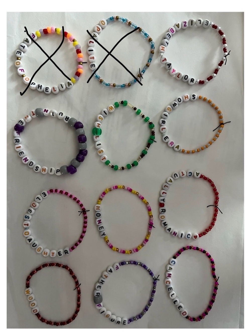 Handmade Colorful Swiftie Bracelets